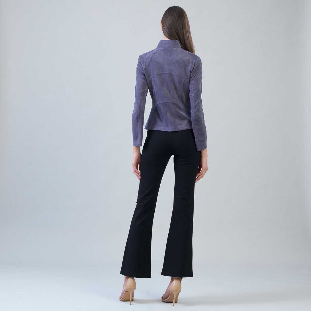 Clara Sun Woo Soft Suede Signature Jacket in Violet