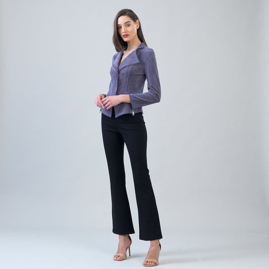 Clara Sun Woo Soft Suede Signature Jacket in Violet