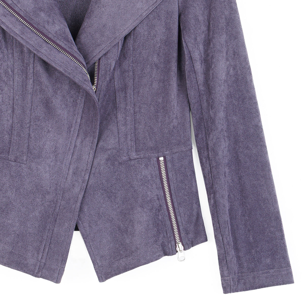Clara Sun Woo Soft Suede Signature Jacket in Violet