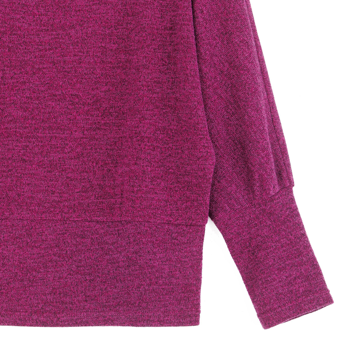Clara Sun Woo Heathered Boat Neck Blouson Sweater in Magenta