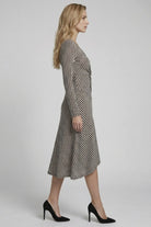 Doe & Rae Stripe Jacquard Twist Midi Dress 28528D in Blue Charcoal - view 3