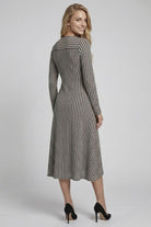 Doe & Rae Stripe Jacquard Twist Midi Dress 28528D in Blue Charcoal - view 4