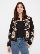 Poem Embroidered Cotton Open-Front Jacket