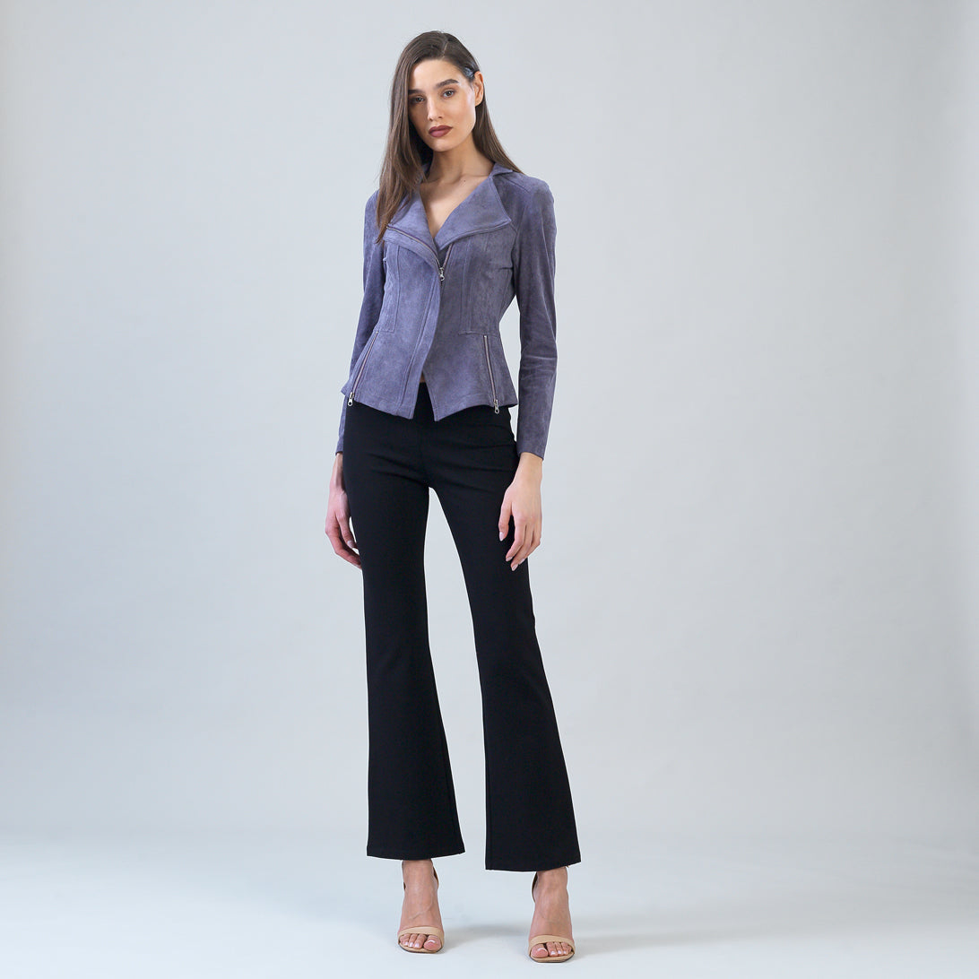 Clara Sun Woo Soft Suede Signature Jacket in Violet