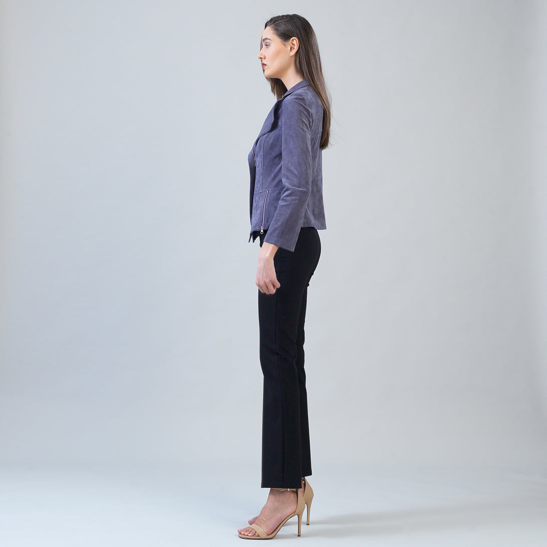 Clara Sun Woo Soft Suede Signature Jacket in Violet