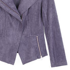 Clara Sun Woo Soft Suede Signature Jacket in Violet