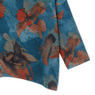 Clara Sun Woo Autumn Foliage Side Tipped Sweater in Turquoise Brown