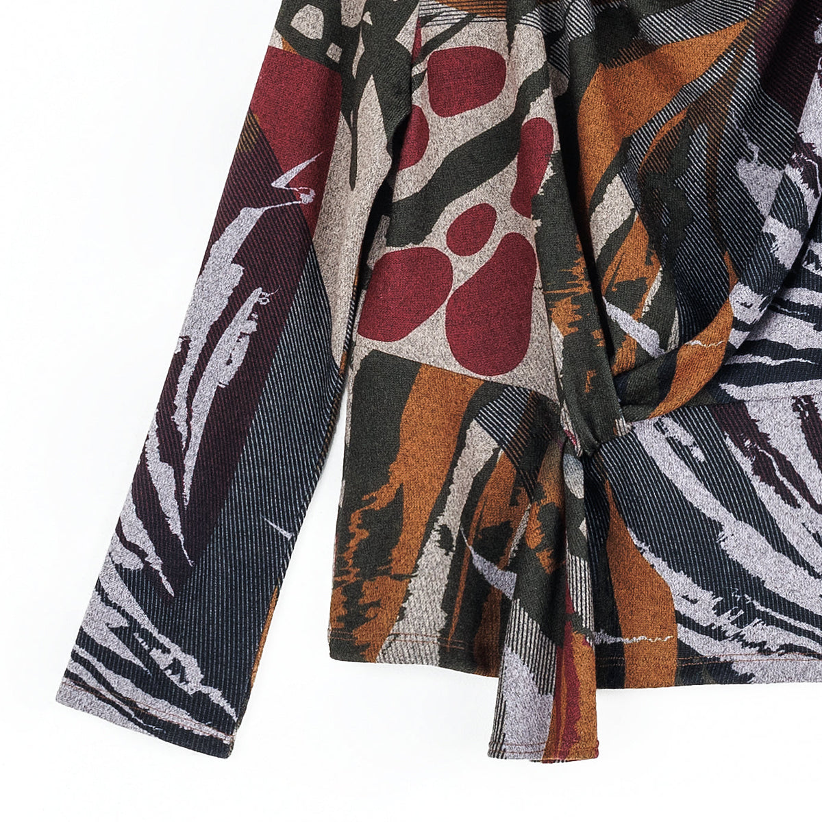 Clara Sun Woo Abstract Harvest Loop Front Sweater in Olive Tan