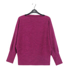 Clara Sun Woo Heathered Boat Neck Blouson Sweater in Magenta