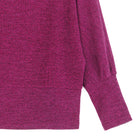 Clara Sun Woo Heathered Boat Neck Blouson Sweater in Magenta