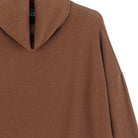 Clara Sun Woo Lounge Knit Tipped Hem Sweater in Camel